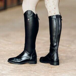 NWT Horze Women's Size 8.5 Black Rover Tall Field Soft Rubber Sole Comfort Boots